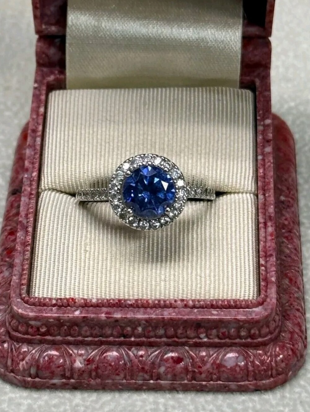 Sterling Silver Blue & ClearStone Ring SZ 10